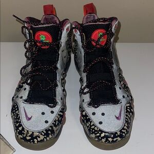 Nike Barkley Posite Max PRM QS Multicolor Sneakers with Black and Silver Accents